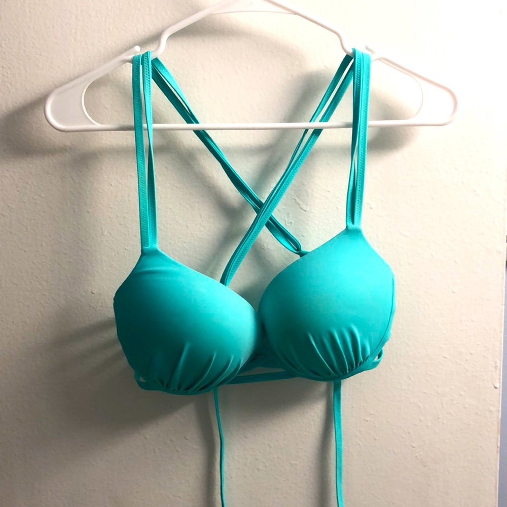SHADE & SHORE Teal Bikini Top Size M